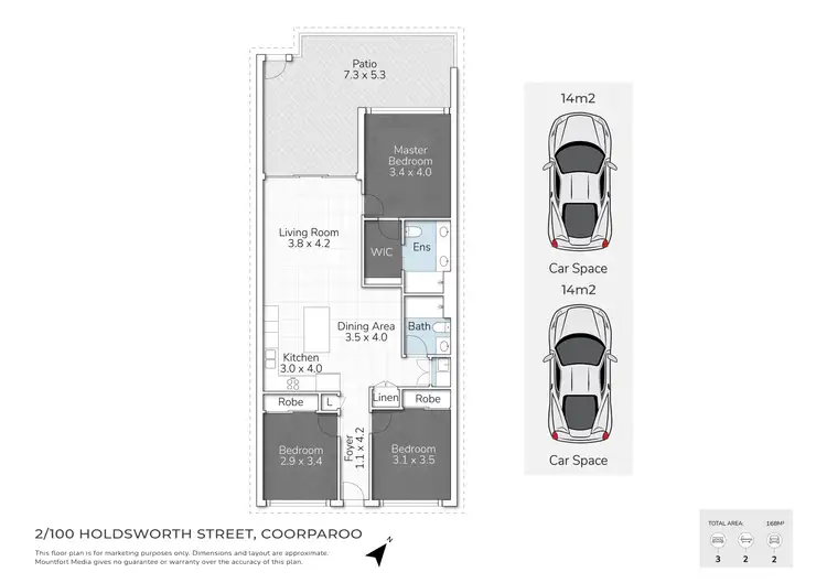 Floorplan of Homely apartment listing, 2/100 Holdsworth Street, Coorparoo QLD 4151