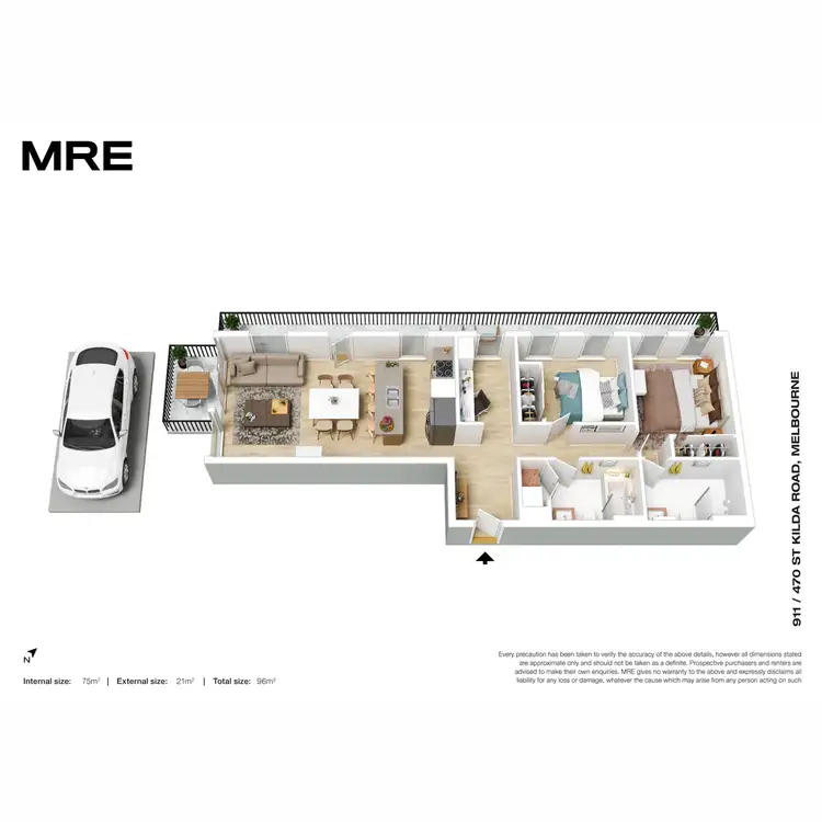 Floorplan of Homely apartment listing, 911/470 St Kilda Road, Melbourne VIC 3004