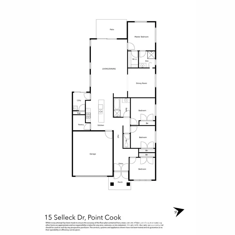 Floorplan of Homely house listing, 15 Selleck Drive, Point Cook VIC 3030