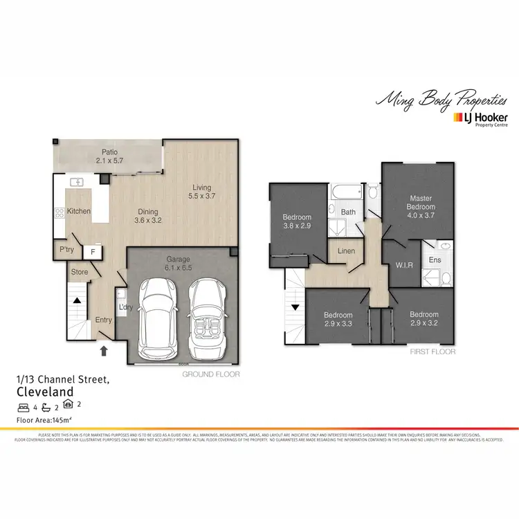 Floorplan of Homely townhouse listing, 1/13 Channel Street, Cleveland QLD 4163