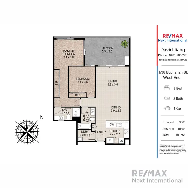 Floorplan of Homely apartment listing, 1/38 Buchanan Street, West End QLD 4101
