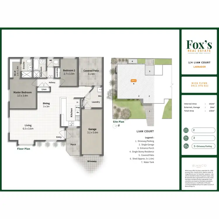 Floorplan of Homely semi-detached listing, 1/4 Liam Court, Labrador QLD 4215