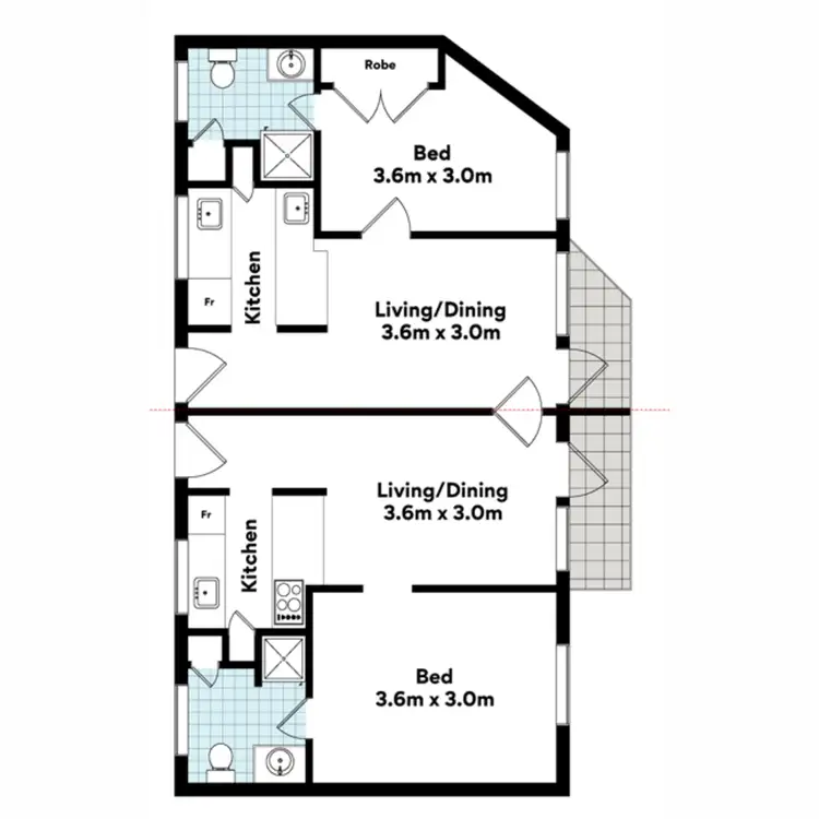 Floorplan of Homely apartment listing, 10-10A/76-78 Gladstone Road, Highgate Hill QLD 4101