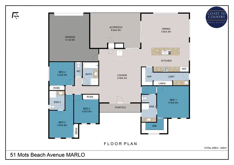 Floorplan of Homely house listing, 51 Mots Beach Avenue, Marlo VIC 3888