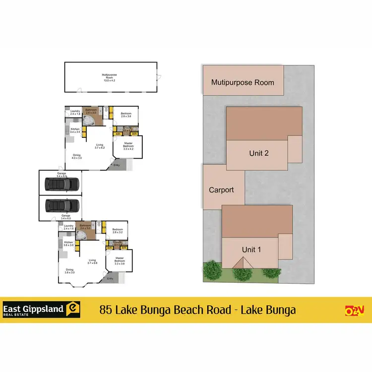 Floorplan of Homely block of units listing, 1 & 2/85 Lake Bunga Beach Road, Lake Bunga VIC 3909