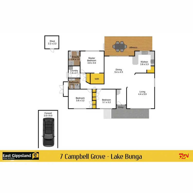 Floorplan of Homely house listing, 7 Campbell Grove, Lake Bunga VIC 3909