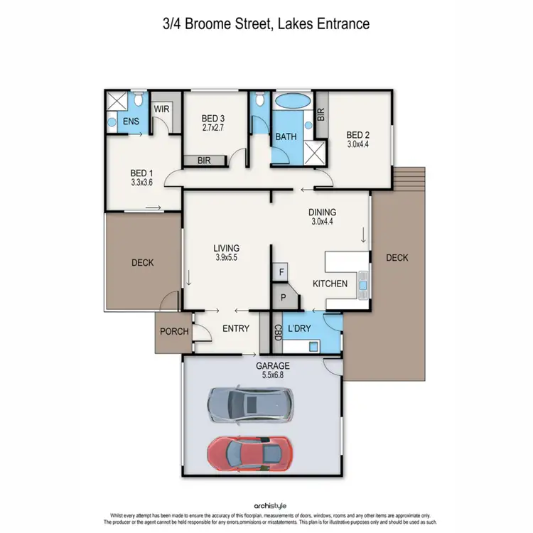 Floorplan of Homely house listing, 3/4 Broome Street, Lakes Entrance VIC 3909