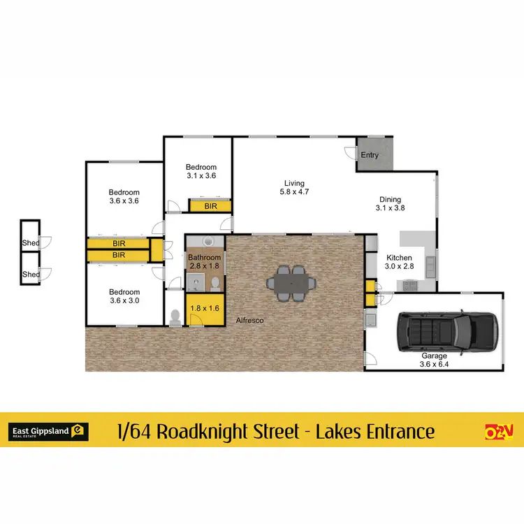 Floorplan of Homely unit listing, 1/64 Roadknight Street, Lakes Entrance VIC 3909