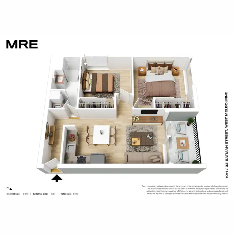Floorplan of Homely apartment listing, 1011/33 Batman Street, West Melbourne VIC 3003