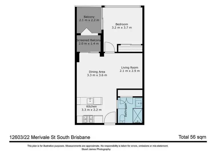 Floorplan of Homely apartment listing, 12603/22 Merivale Street, South Brisbane QLD 4101