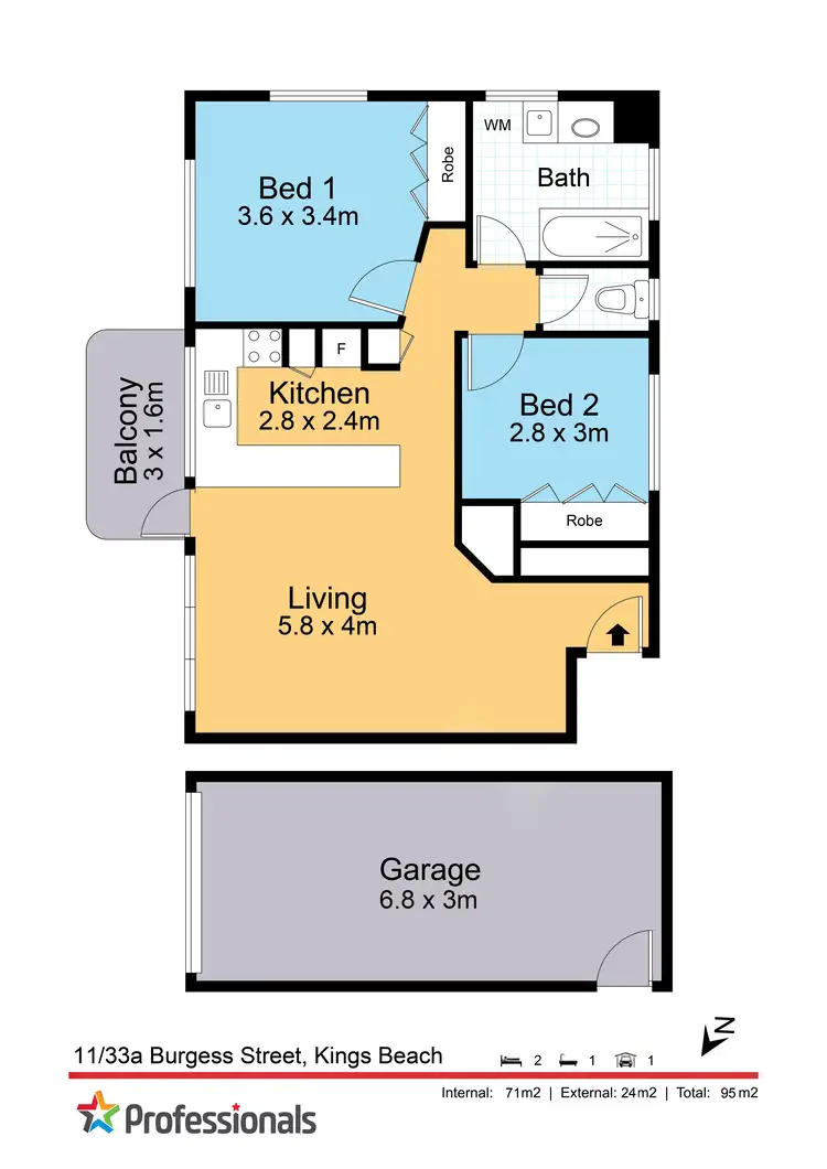 Floorplan of Homely unit listing, 11/33a Burgess Street, Kings Beach QLD 4551