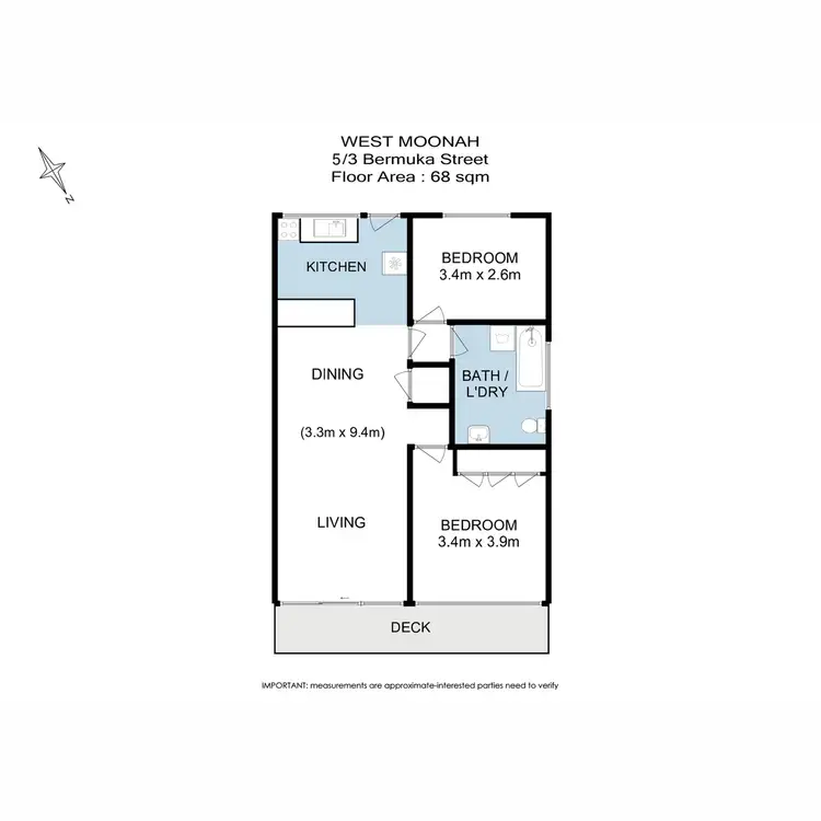 Floorplan of Homely unit listing, 5/3 Bermuka Street, West Moonah TAS 7009