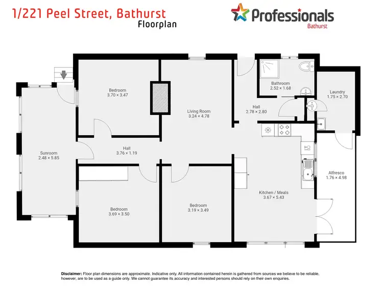 Floorplan of Homely house listing, 1/221 Peel Street, Bathurst NSW 2795