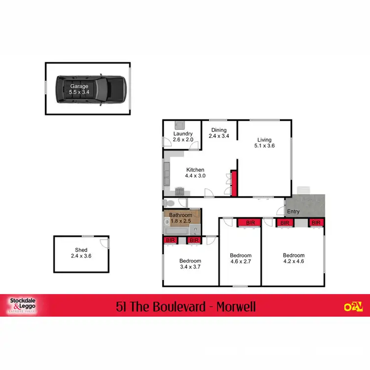 Floorplan of Homely house listing, 51 The Boulevard, Morwell VIC 3840