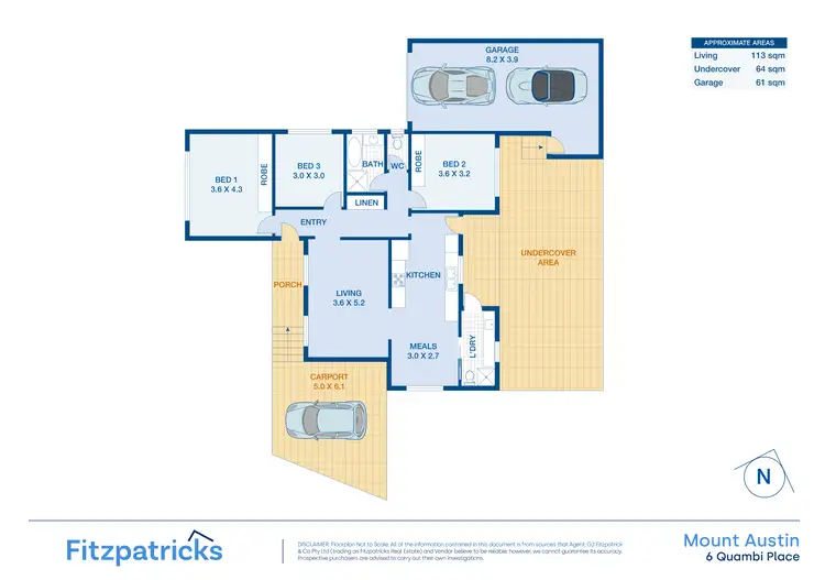 Floorplan of Homely house listing, 6 Quambi Place, Mount Austin NSW 2650