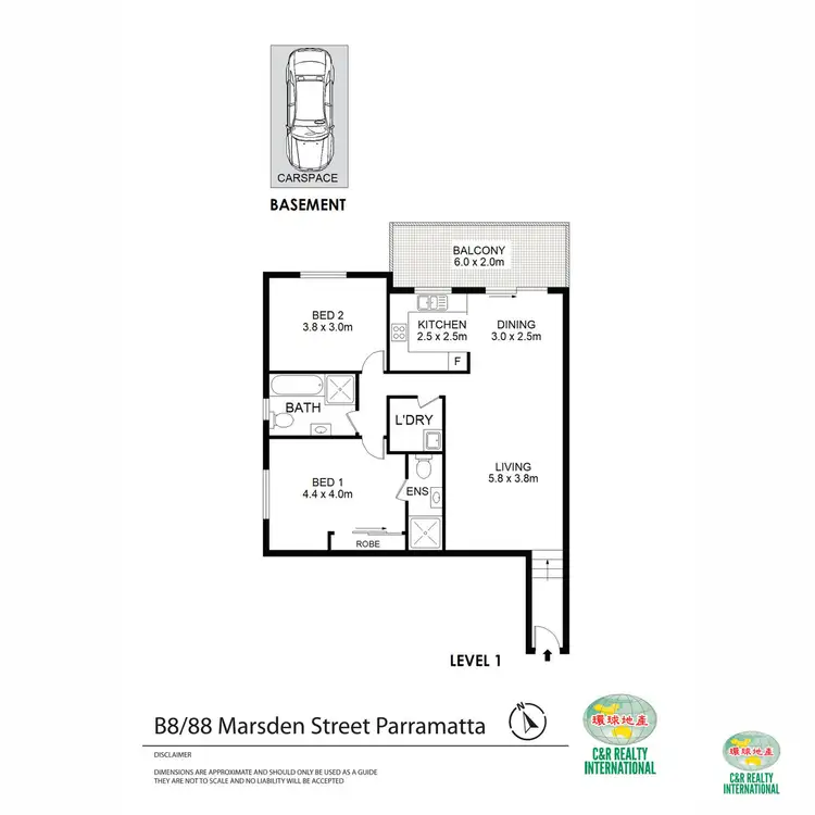 Floorplan of Homely apartment listing, B8/88 Marsden Street, Parramatta NSW 2150