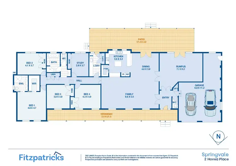 Floorplan of Homely house listing, 2 Hovea Place, Springvale NSW 2650