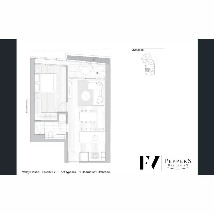 Floorplan of Homely apartment listing, 1404/167 Alfred Street, Fortitude Valley QLD 4006