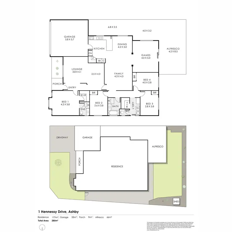 Floorplan of Homely house listing, 1 Hennessy Drive, Ashby WA 6065