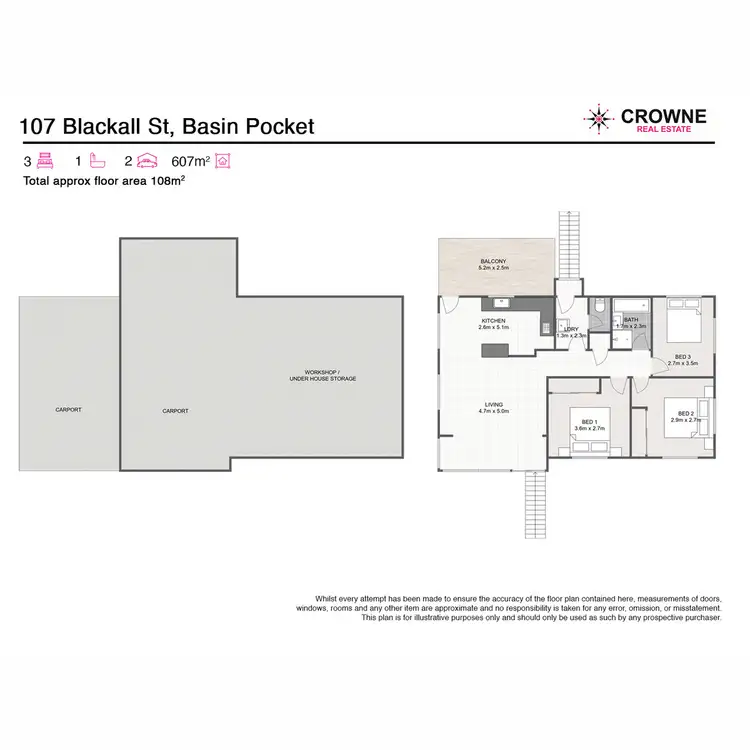 Floorplan of Homely house listing, 107 Blackall Street, Basin Pocket QLD 4305