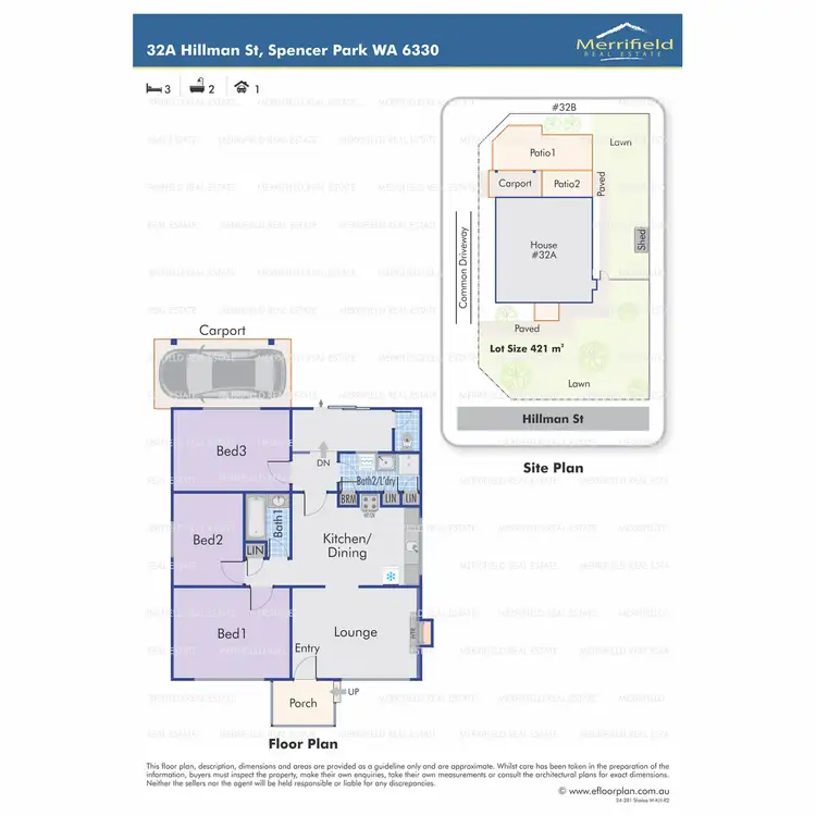 Floorplan of Homely house listing, 32A Hillman Street, Spencer Park WA 6330