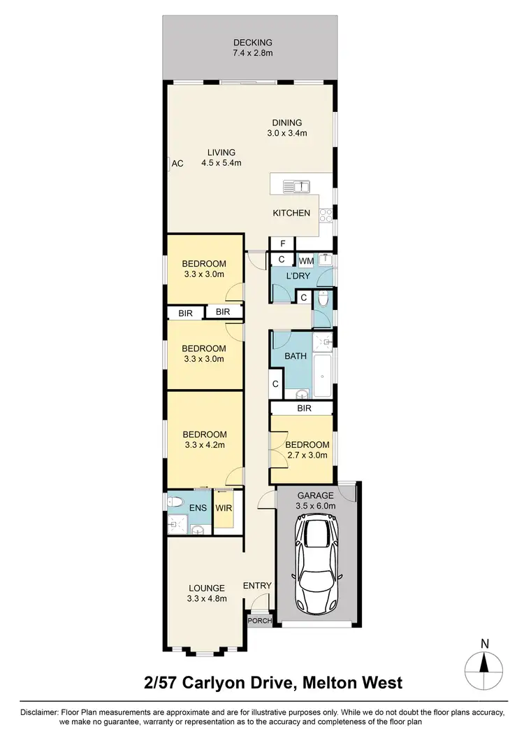 Floorplan of Homely unit listing, 2/57 Carlyon Close, Melton West VIC 3337