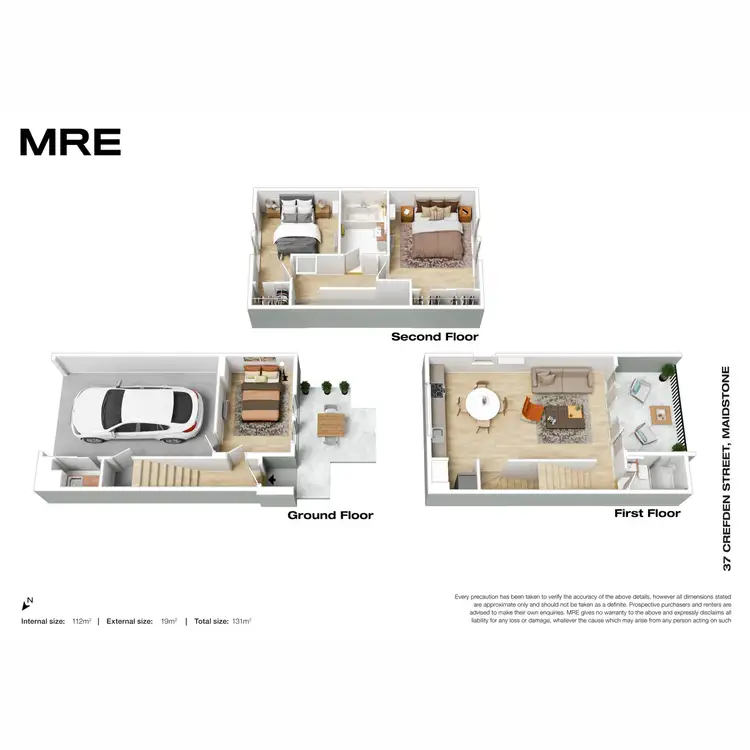 Floorplan of Homely townhouse listing, 37 Crefden Street, Maidstone VIC 3012