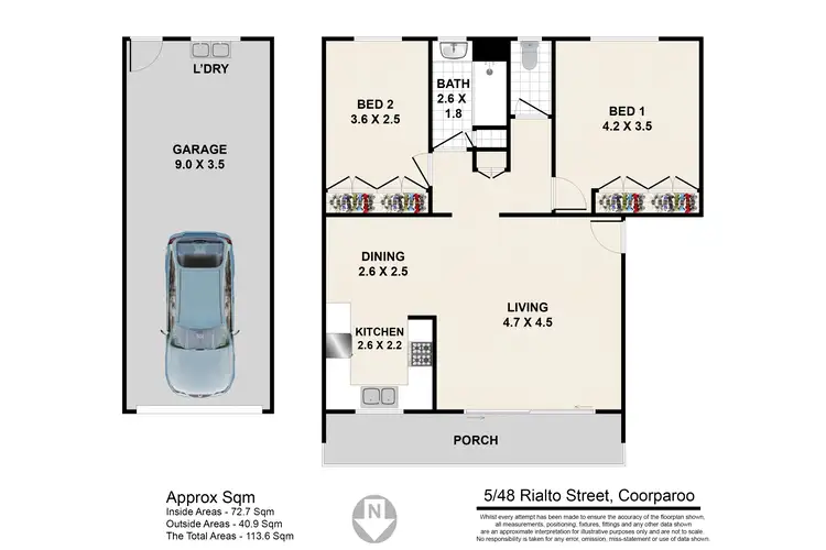Floorplan of Homely unit listing, 5/48 Rialto Street, Coorparoo QLD 4151