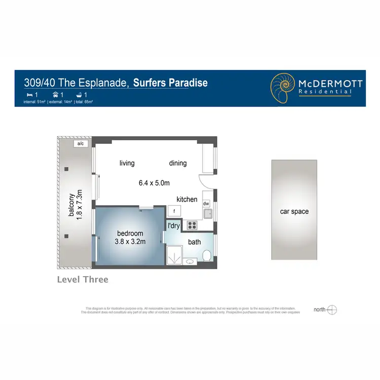 Floorplan of Homely apartment listing, 309/40 The Esplanade, Surfers Paradise QLD 4217