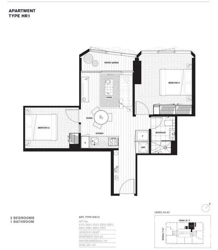 Floorplan of Homely apartment listing, 58/442 Elizabeth Street, Melbourne VIC 3000