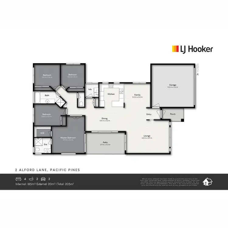 Floorplan of Homely house listing, 2 Alford Lane, Pacific Pines QLD 4211