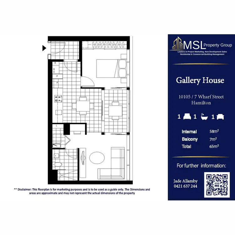 Floorplan of Homely apartment listing, 10105/7 Wharf Street, Hamilton QLD 4007