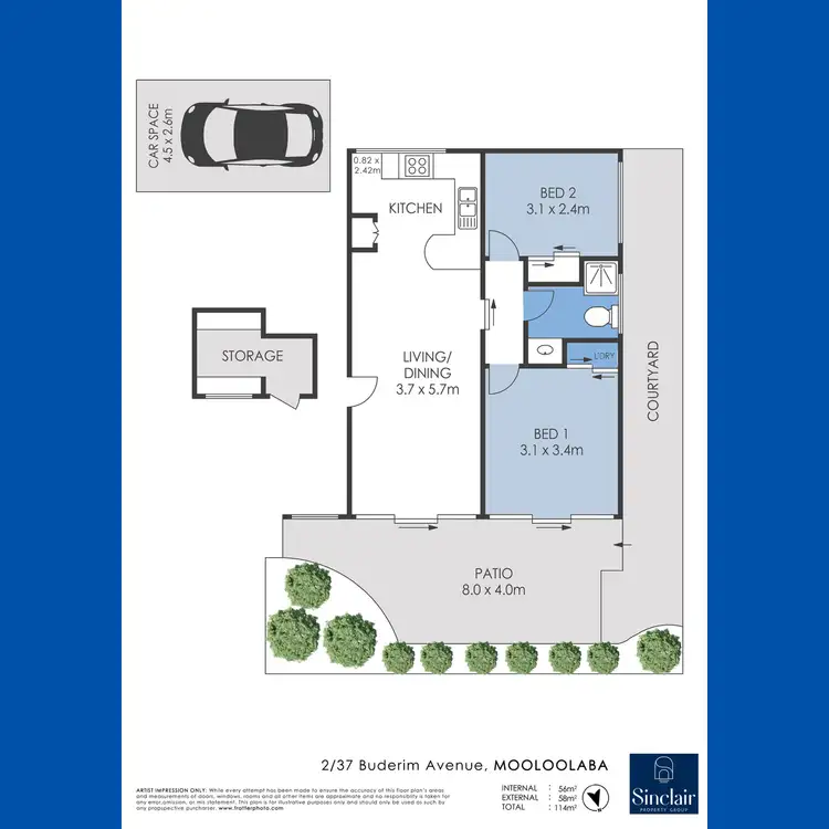 Floorplan of Homely unit listing, 2/37 Buderim Avenue, Mooloolaba QLD 4557