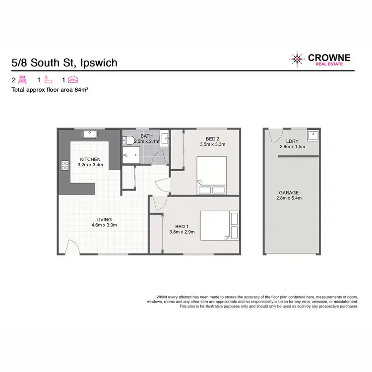 Floorplan of Homely unit listing, 5/8 South Street, Ipswich QLD 4305