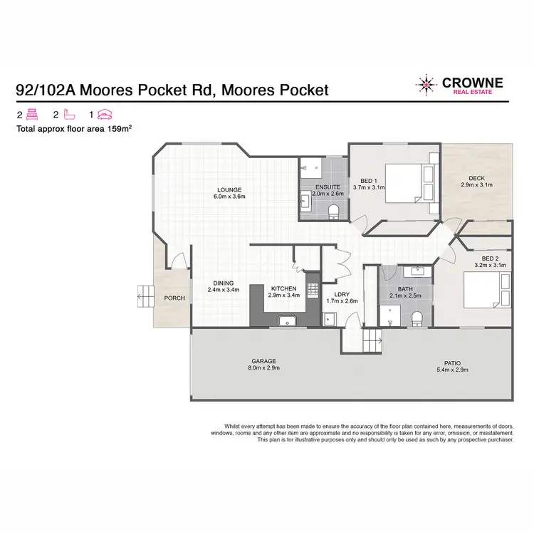 Floorplan of Homely townhouse listing, 92/102A Moores Pocket Road, Moores Pocket QLD 4305