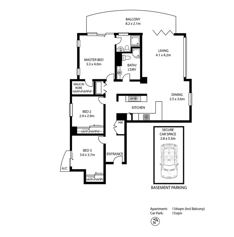 Floorplan of Homely apartment listing, 34/10 Goodwin Street, Kangaroo Point QLD 4169