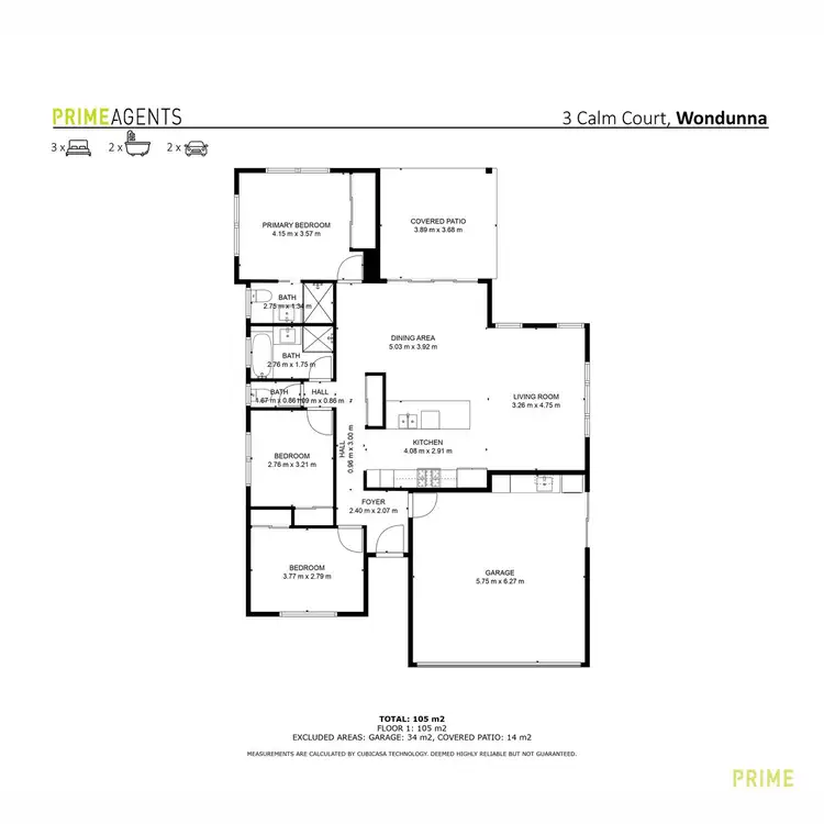 Floorplan of Homely house listing, 3 Calm Court, Wondunna QLD 4655