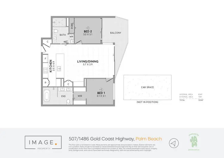 Floorplan of Homely apartment listing, 507/5 Nyrang Avenue, Palm Beach QLD 4221