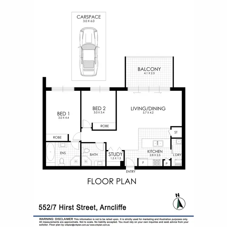 Floorplan of Homely apartment listing, 552/7 Hirst Street, Arncliffe NSW 2205