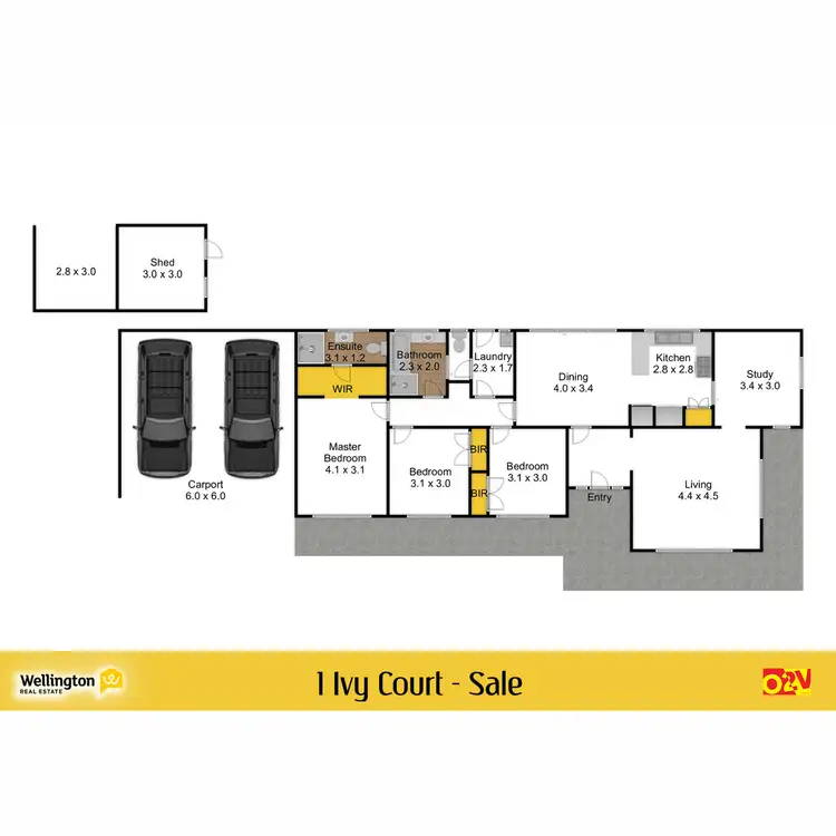 Floorplan of Homely house listing, 1 Ivy Court, Sale VIC 3850