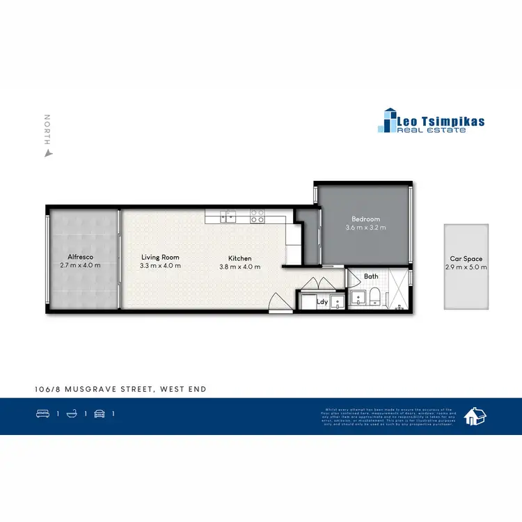 Floorplan of Homely unit listing, 106/8 Musgrave Street, West End QLD 4101