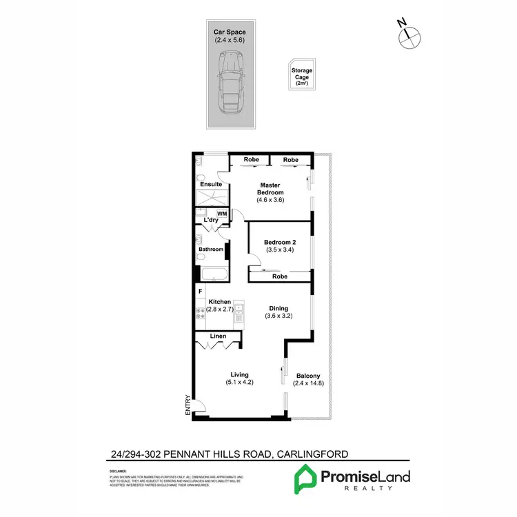 Floorplan of Homely apartment listing, 24/294-302 Pennant Hills Road, Carlingford NSW 2118