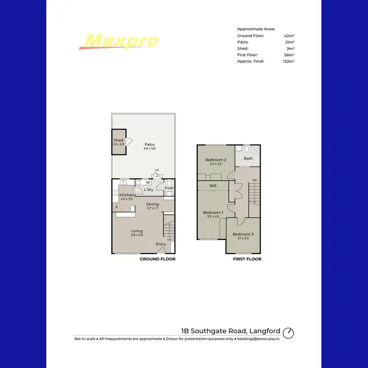 Floorplan of Homely townhouse listing, 1B Southgate Road, Langford WA 6147