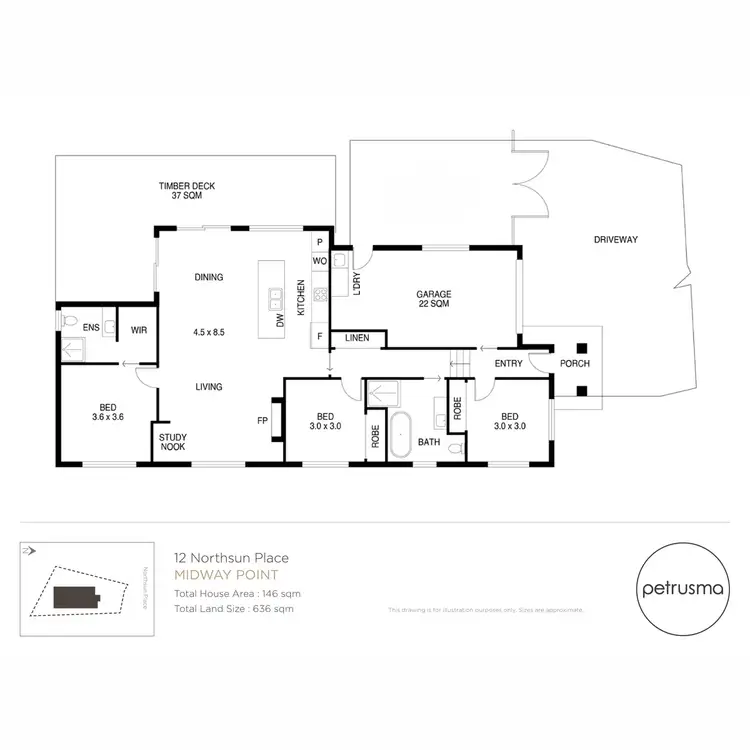 Floorplan of Homely house listing, 12 Northsun Place, Midway Point TAS 7171
