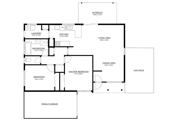 Floorplan of Homely unit listing, 2/358 Lawrence Street, Wodonga VIC 3690