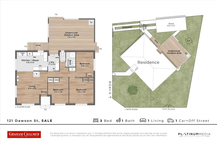 Floorplan of Homely house listing, 121 Dawson Street, Sale VIC 3850