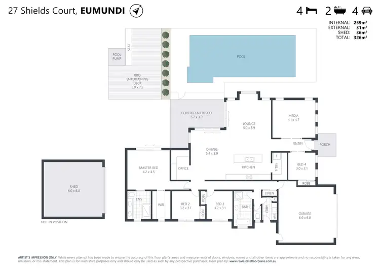 Floorplan of Homely house listing, 27 Shields Court, Eumundi QLD 4562