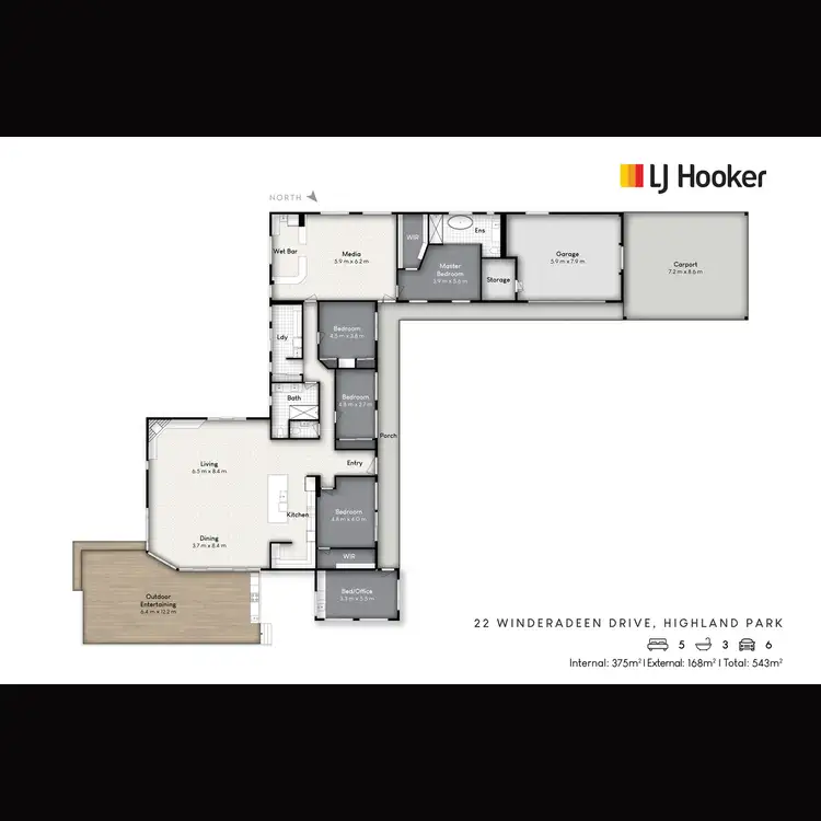 Floorplan of Homely rural property listing, 22 Winderadeen Drive, Highland Park QLD 4211