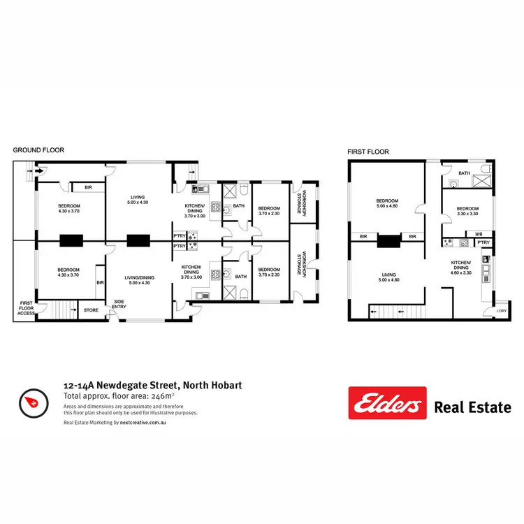 Floorplan of Homely block of units listing, 12-14A Newdegate Street, North Hobart TAS 7000