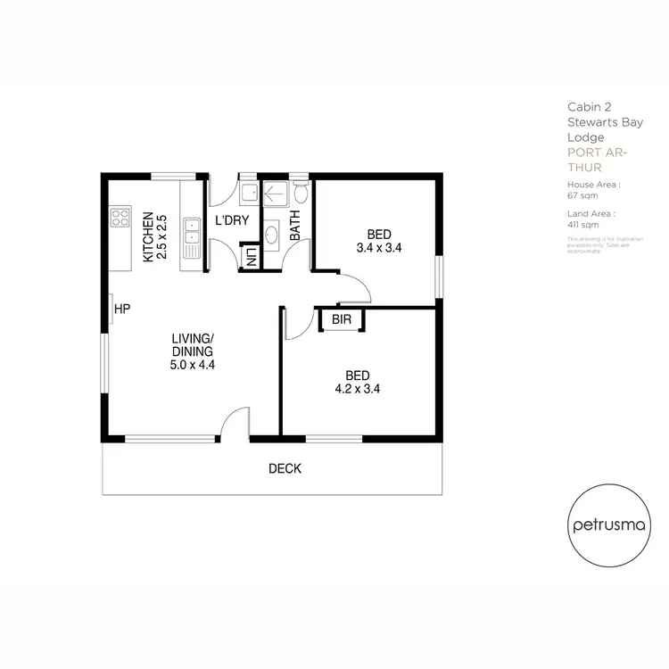 Floorplan of Homely unit listing, 2/6955 Arthur Highway, Port Arthur TAS 7182